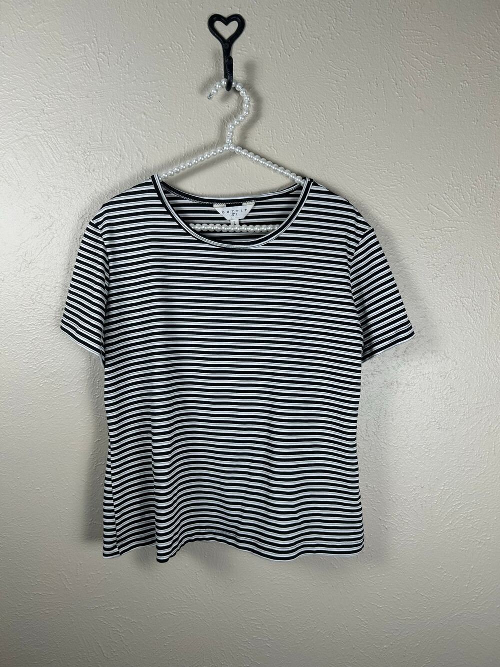 Outfit JPR Striped Top Womens Size Large Preppy Basic Chic Casual Shirt Y2K